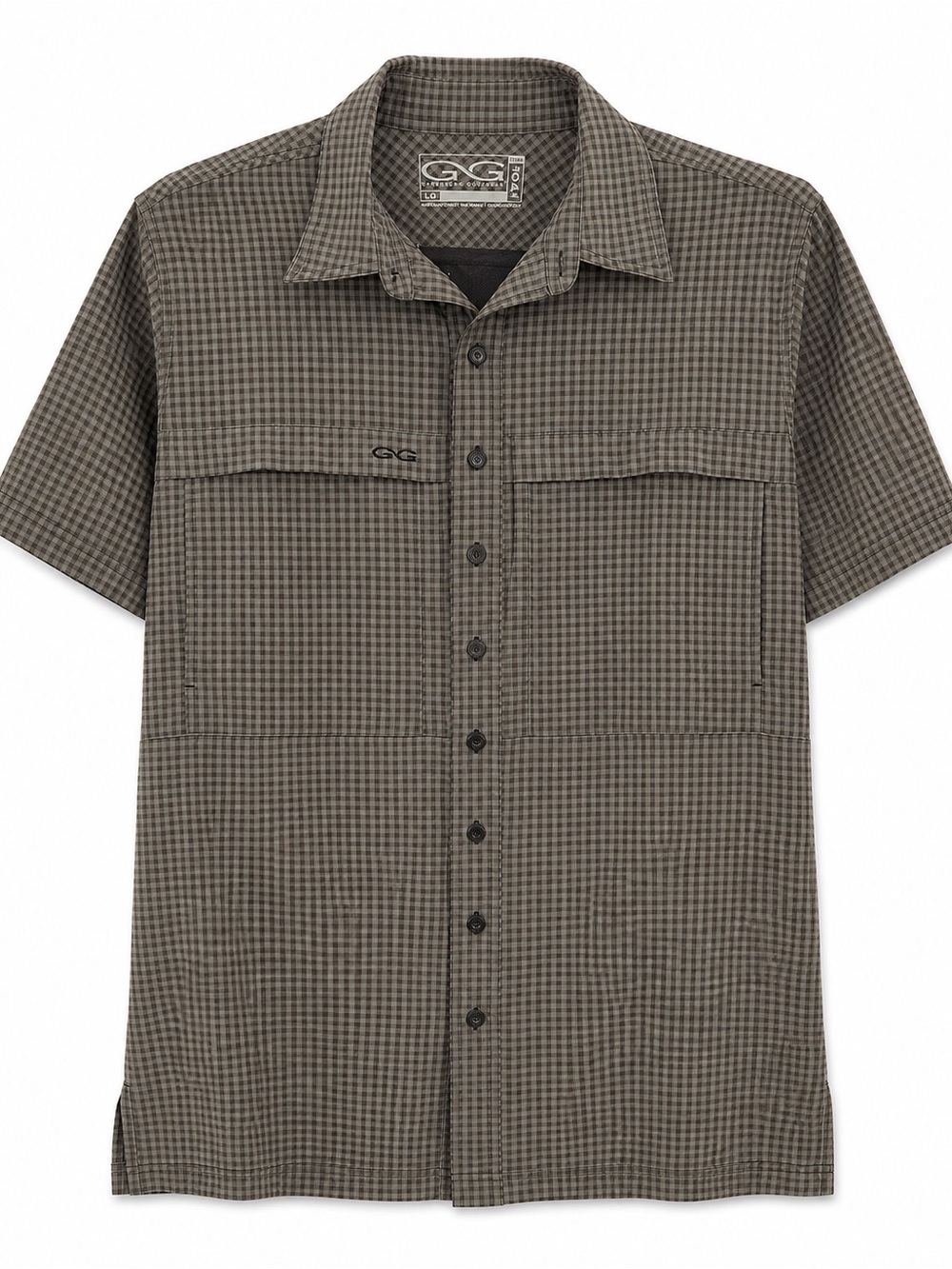 GameGuard Outdoors Men's Short-Sleeve Button-Down Shirt - Grey Check size large